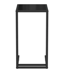 Outlet Computer bijzettafel 50x35x65 cm gehard glas zwart Tafels