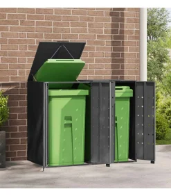 New Containerberging 2 containers 138x79x117 cm staal antraciet Manden En Bakken
