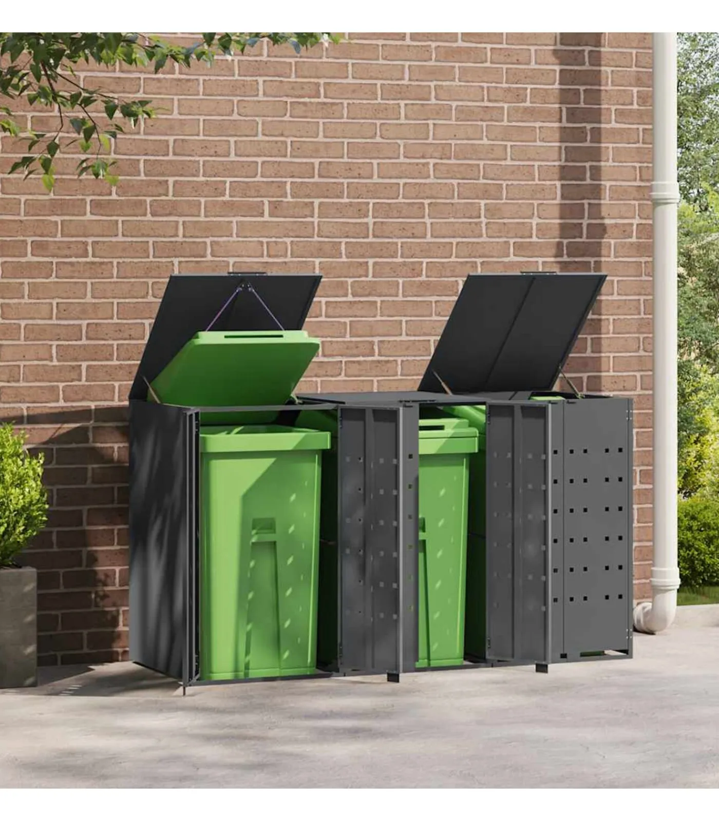 Online Containerberging 3 containers 207x79x117 cm staal antraciet Manden En Bakken