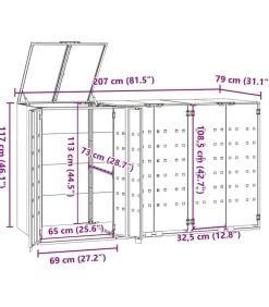 Online Containerberging 3 containers 207x79x117 cm staal antraciet Manden En Bakken