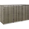 Containerberging driedubbel 207x80x117 cm poly rattan grijs Manden En Bakken