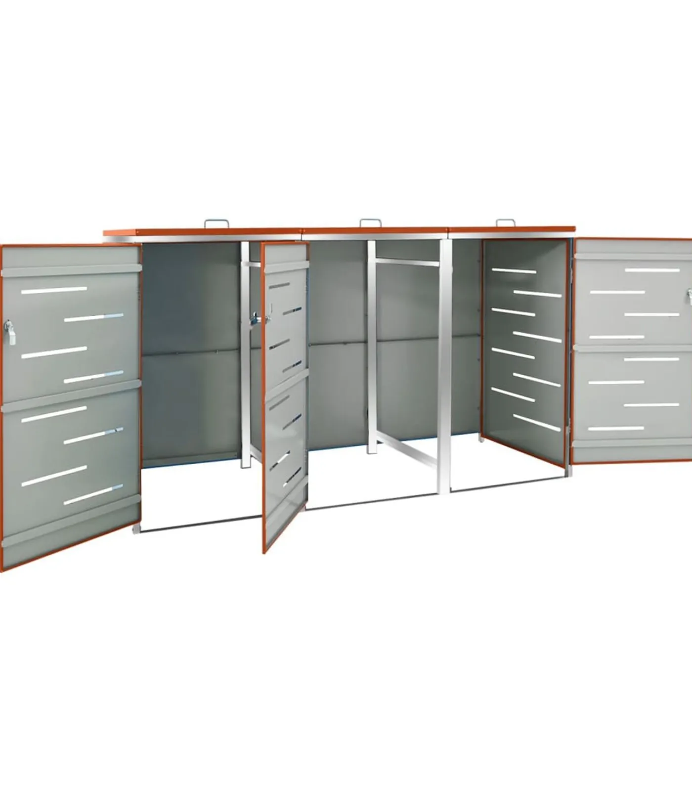 Discount Containerberging driedubbel 207x77,5x112,5 cm roestvrij staal Manden En Bakken