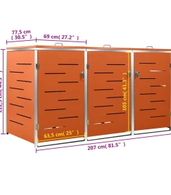 Discount Containerberging driedubbel 207x77,5x112,5 cm roestvrij staal Manden En Bakken