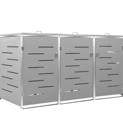 Containerberging driedubbel 207x77,5x112,5 cm roestvrij staal Manden En Bakken