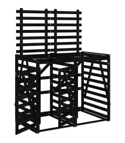 Containerberging dubbel massief grenenhout zwart Manden En Bakken