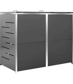 Discount Containerberging dubbel 138x77,5x112,5 cm roestvrij staal Manden En Bakken