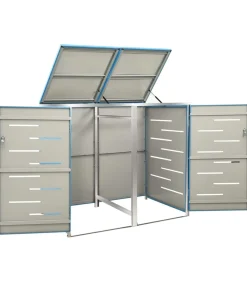 Outlet Containerberging dubbel 138x77,5x112,5 cm roestvrij staal Manden En Bakken