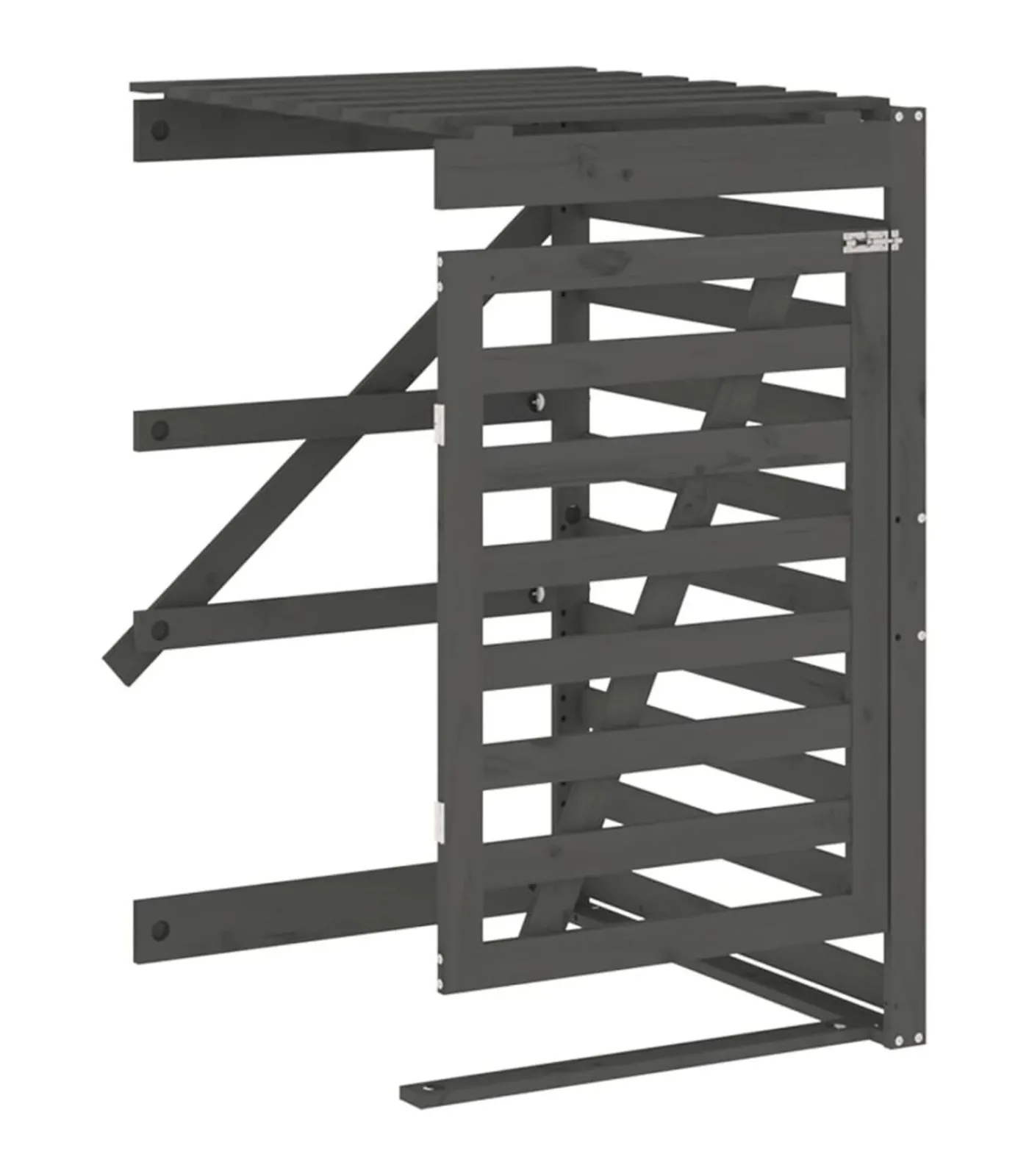 Sale Containerberging verlengstuk massief grenenhout grijs Manden En Bakken