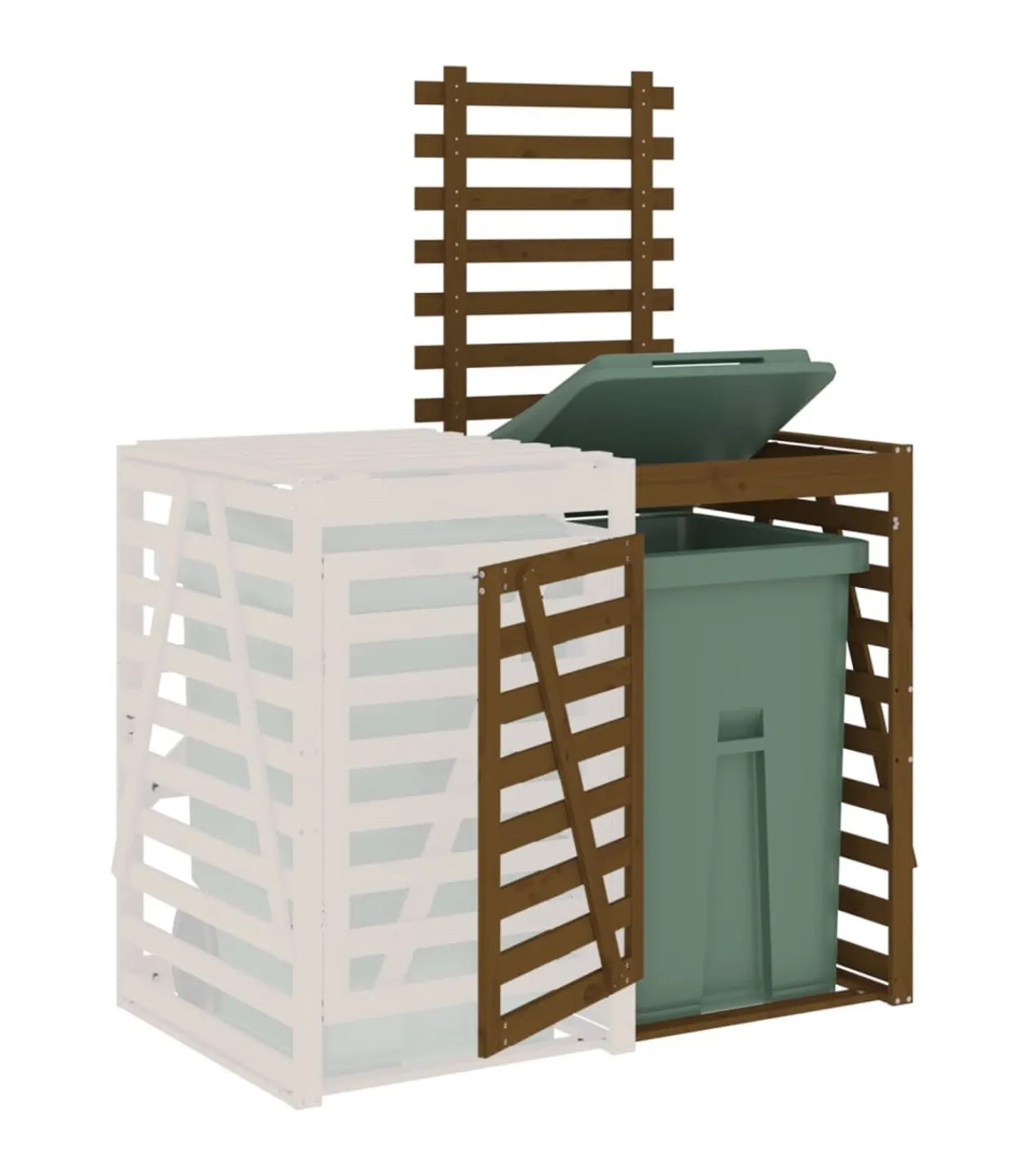 Outlet Containerberging verlengstuk massief grenenhout honingbruin Manden En Bakken