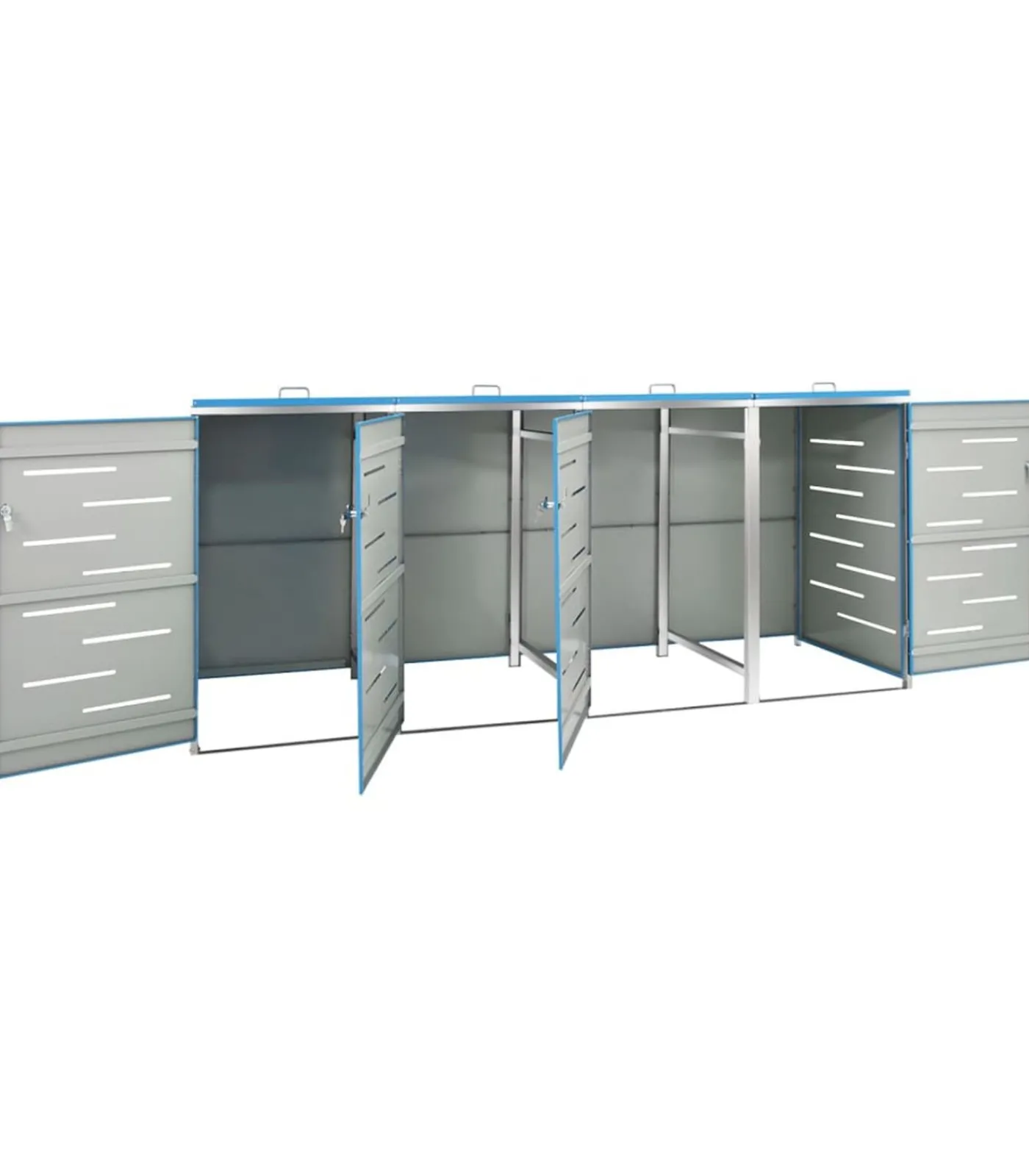 Sale Containerberging vierdubbel 276,5x77,5x112,5 cm roestvrij staal Manden En Bakken