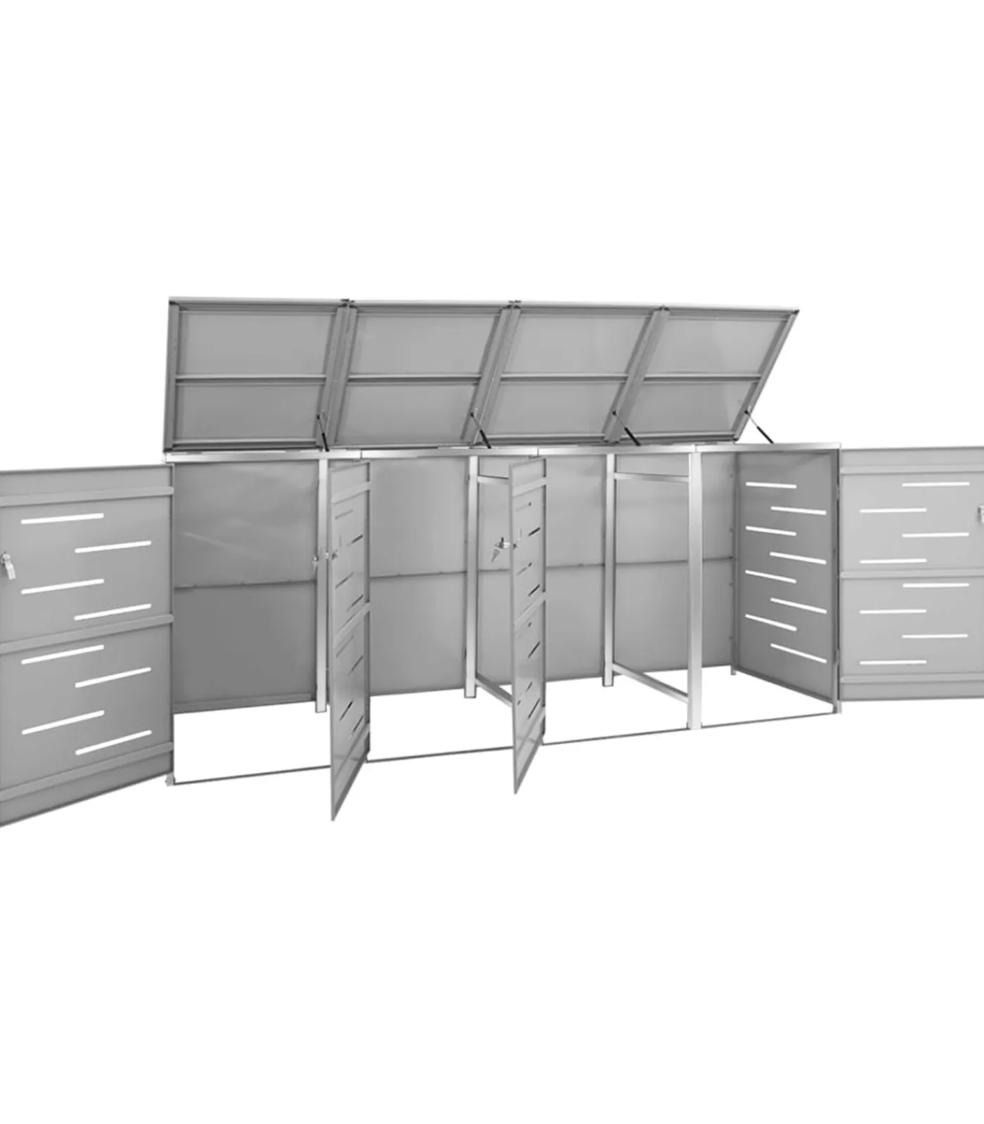 Online Containerberging vierdubbel 276,5x77,5x112,5 cm roestvrij staal Manden En Bakken