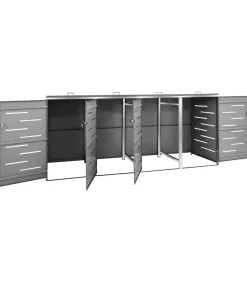 New Containerberging vierdubbel 276,5x77,5x112,5 cm roestvrij staal Manden En Bakken