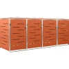 New Containerberging vierdubbel 276,5x77,5x112,5 cm roestvrij staal Manden En Bakken