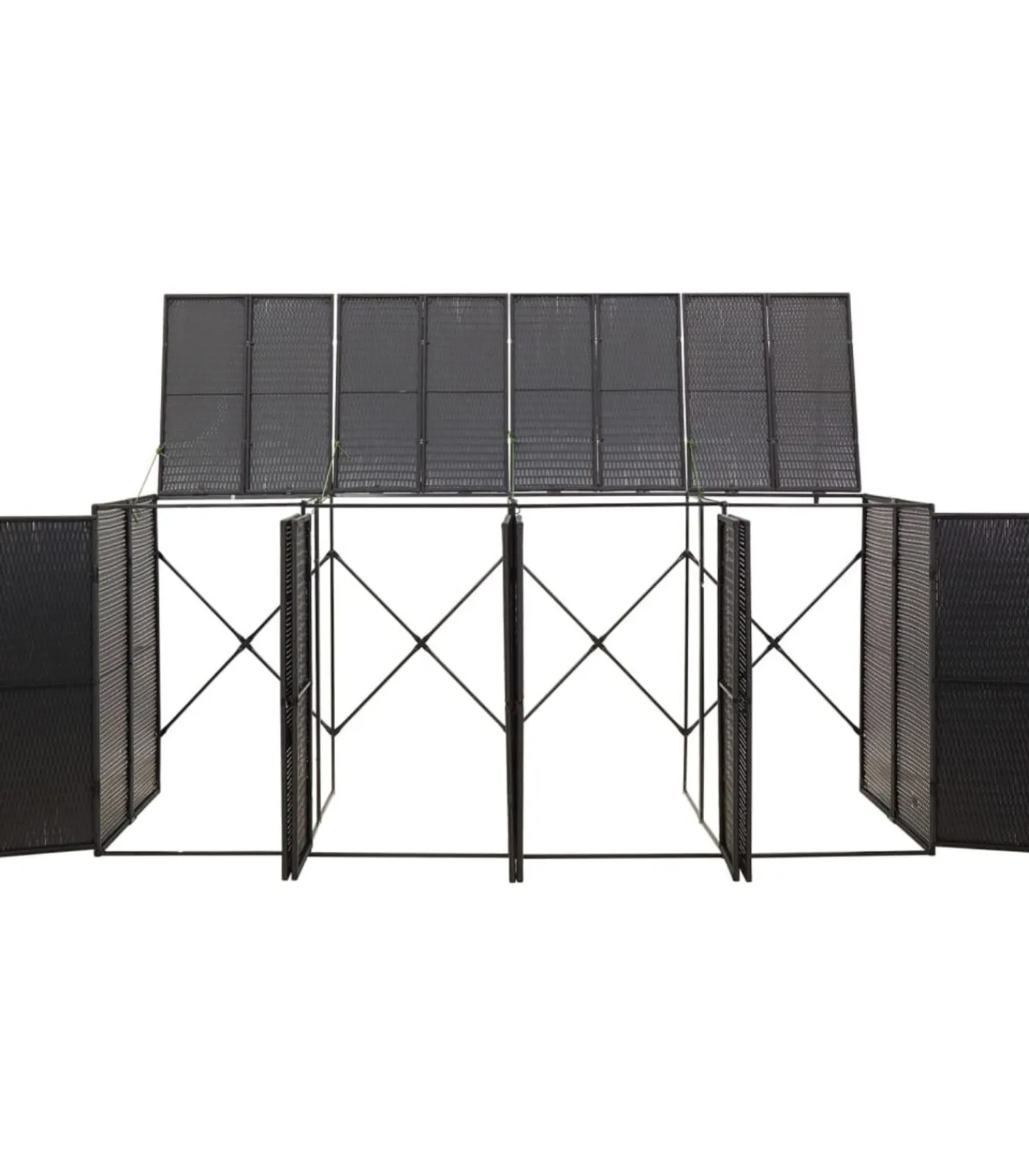 Clearance Containerberging viervoudig 274x80x117 cm poly rattan zwart Manden En Bakken