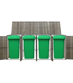 Sale Containerberging viervoudig 274x80x117 cm poly rattan grijs Manden En Bakken