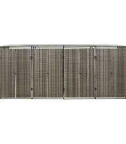 Sale Containerberging viervoudig 274x80x117 cm poly rattan grijs Manden En Bakken