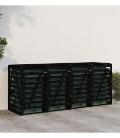 Hot Containerberging viervoudig massief grenenhout zwart Manden En Bakken