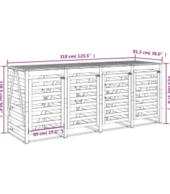 Hot Containerberging viervoudig massief grenenhout zwart Manden En Bakken