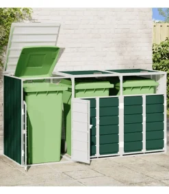 Best Containerberging voor 3 containers 216x81x115 cm staal groen Manden En Bakken