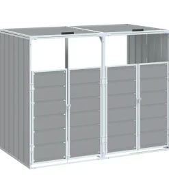 Outlet Containerberging voor 2 containers 144x81x113 cm staal grijs Manden En Bakken