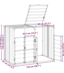 Outlet Containerberging voor 2 containers 144x81x113 cm staal grijs Manden En Bakken