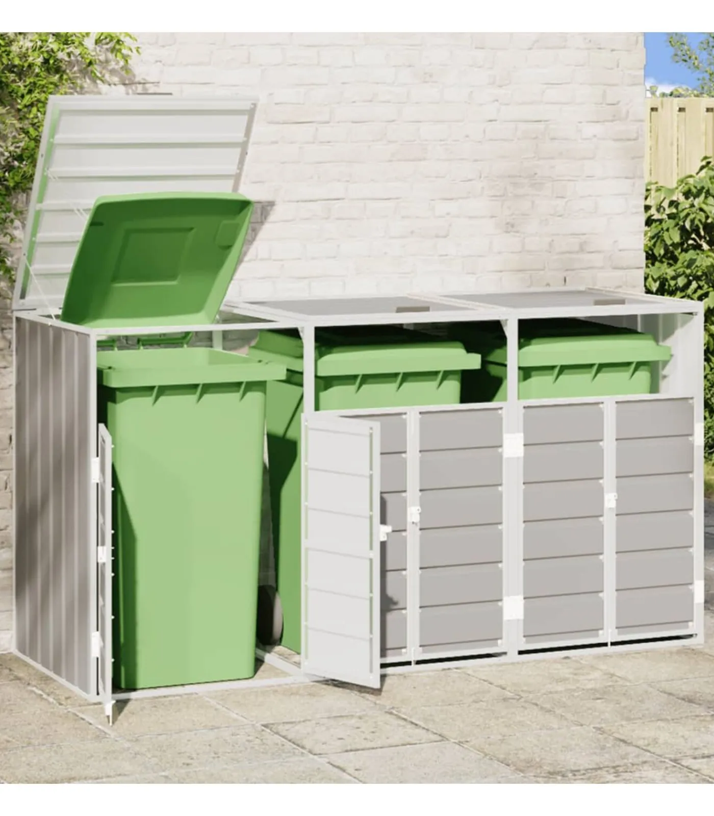 Best Containerberging voor 3 containers 216x81x115 cm staal grijs Manden En Bakken