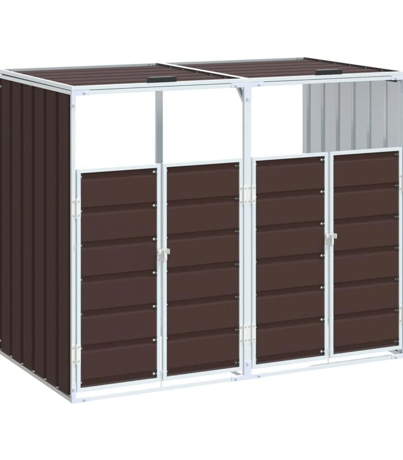 Sale Containerberging voor 2 containers 144x81x113 cm staal bruin Manden En Bakken