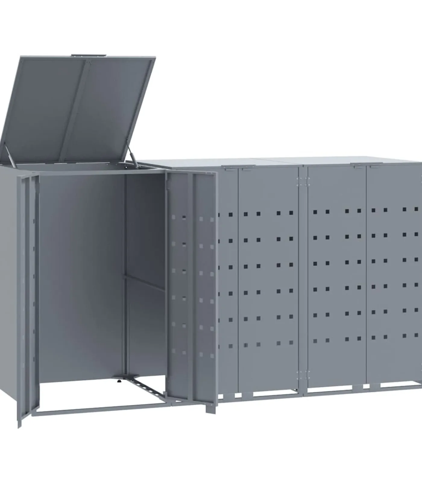 Sale Containerberging voor 3 containers 207x79x117 cm staal grijs Manden En Bakken