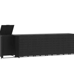 New Containerberging voor 6 containers 414x79x117 cm staal zwart Manden En Bakken