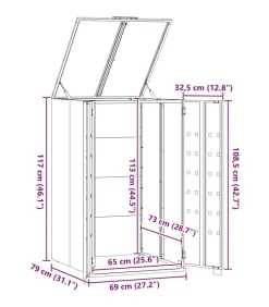 Containerberging voor 1 container 69x79x117 cm staal zwart Manden En Bakken