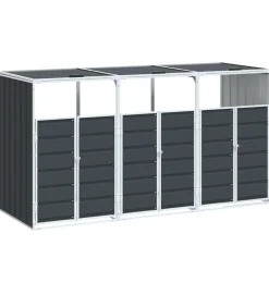 Discount Containerberging voor 3 containers 216x81x115cm staal antraciet Manden En Bakken