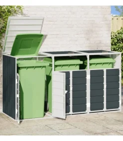 Discount Containerberging voor 3 containers 216x81x115cm staal antraciet Manden En Bakken