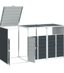 Discount Containerberging voor 3 containers 216x81x115cm staal antraciet Manden En Bakken