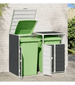 Discount Containerberging voor 2 containers 144x81x113cm staal antraciet Manden En Bakken