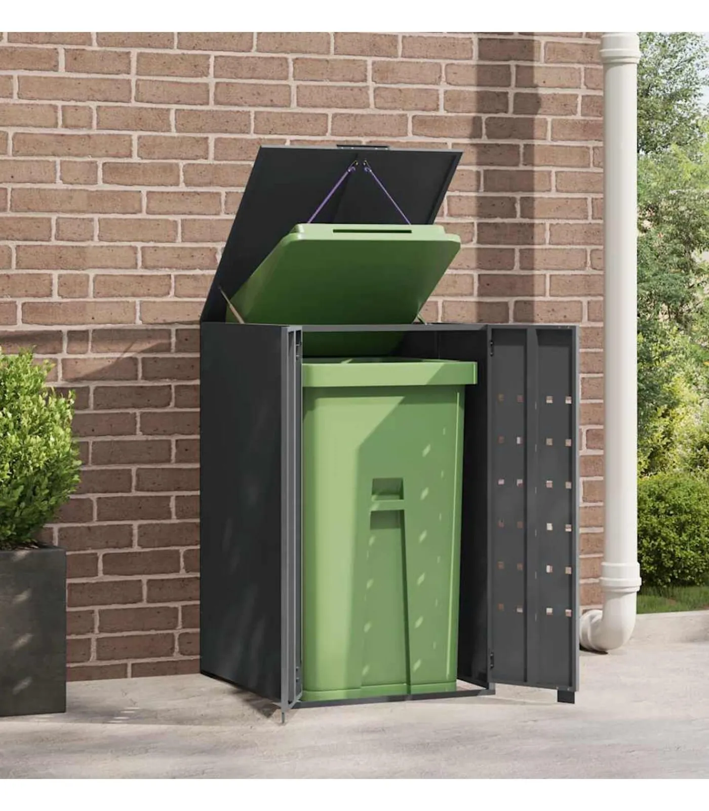 Online Containerberging voor 1 container 69x79x117 cm staal antraciet Manden En Bakken