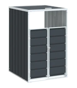 Containerberging voor 1 container 72x81x115 cm staal antraciet Manden En Bakken
