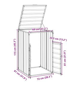 Containerberging voor 1 container 72x81x115 cm staal antraciet Manden En Bakken