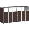 Containerberging voor 3 containers 216x81x115 cm staal bruin Manden En Bakken