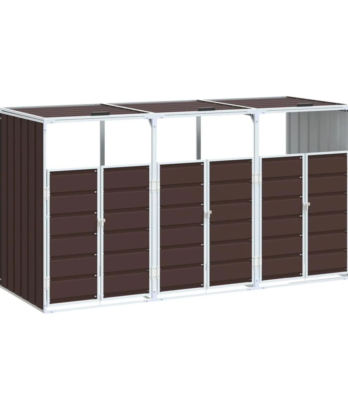 Containerberging voor 3 containers 216x81x115 cm staal bruin Manden En Bakken