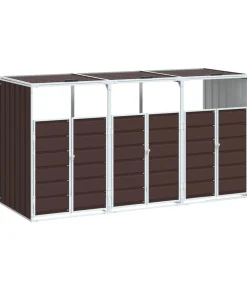 Containerberging voor 3 containers 216x81x115 cm staal bruin Manden En Bakken