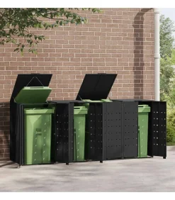 Best Containerberging voor 4 containers 276x79x117 cm staal zwart Manden En Bakken