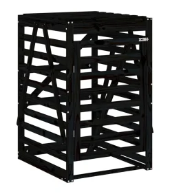 Discount Containerberging 84x90x128,5 cm massief grenenhout zwart Manden En Bakken