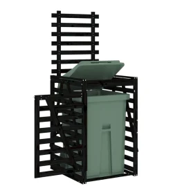 Discount Containerberging 84x90x128,5 cm massief grenenhout zwart Manden En Bakken