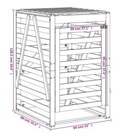 Discount Containerberging 84x90x128,5 cm massief grenenhout zwart Manden En Bakken
