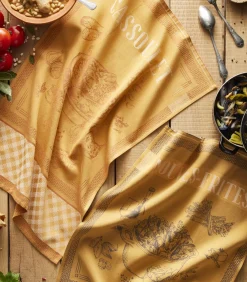 - Cassoulet - Theedoek van katoenen jacquard met print 50 x 75 cm Keuken- & Tafellinnen