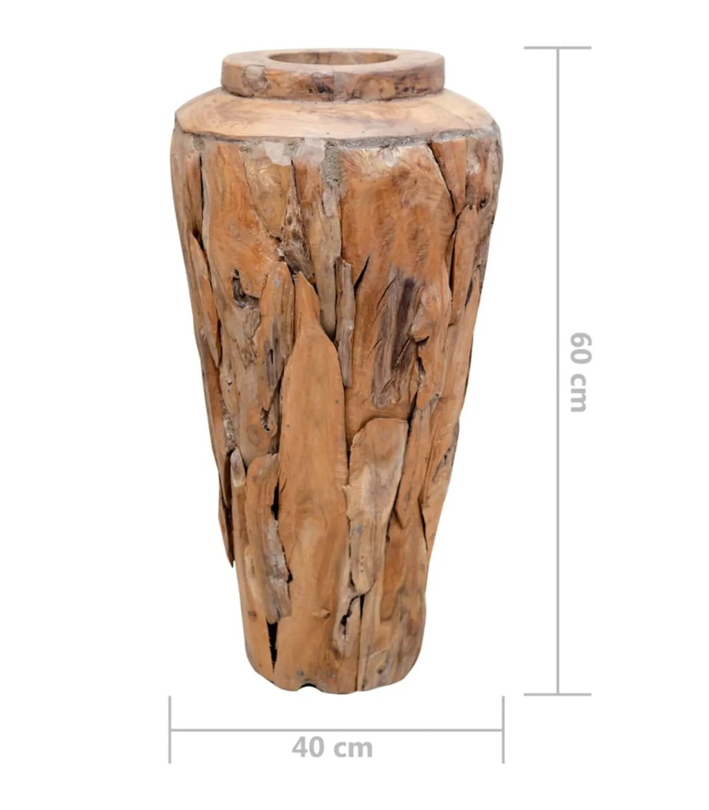 Best Decoratievaas 40x60 cm massief teakhout Vazen