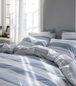 Best Dekbedovertrek van gewassen katoenperkal, HORIZON BAYADÈRE Dekbedovertrekken