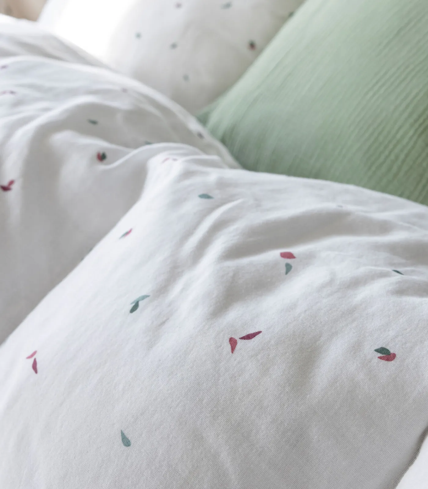 Dekbedovertrek van katoenen mousseline, DUIZEND EN EEN BLADEREN Dekbedovertrekken