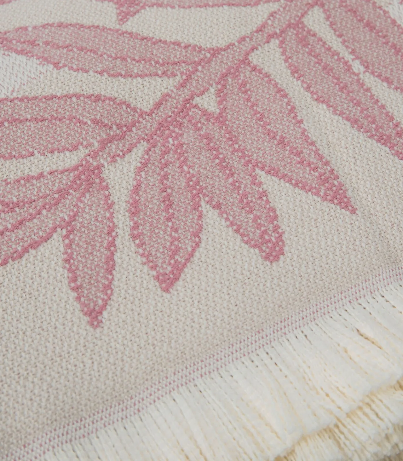 Outlet Deken 2 personen Blad 200x220 cm Beige/Orchidee Bedspreien