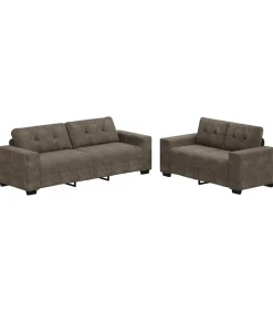 Online 2-delige bankset met kussens, donkergrijs imitatieleer Zetels